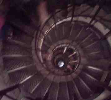 Spiral staircase of the Arc de Triomphe in Paris.