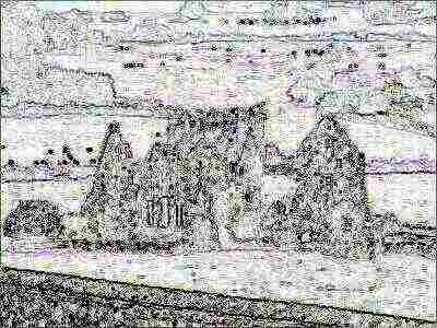 Memory degradation of the image above with the small castle.