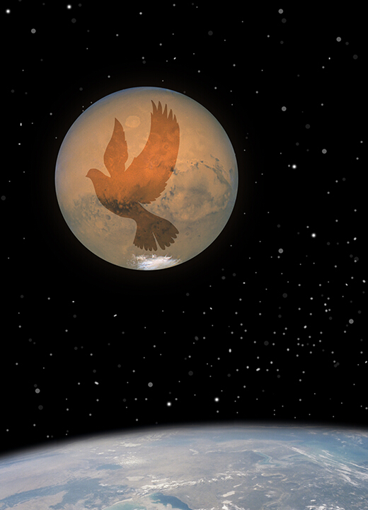 Una paloma y Marte sobre la Tierra- STScI