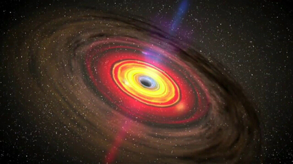 Disco de acrecimiento alrededor de un agujero negro.