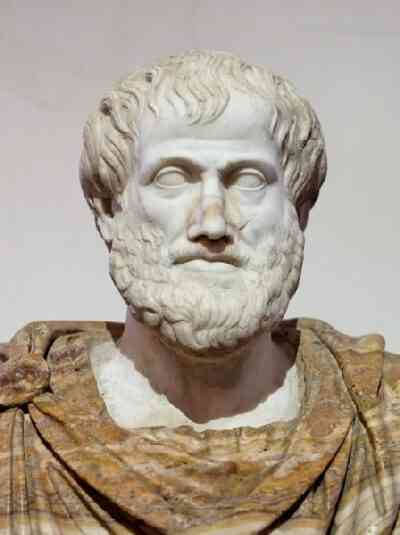 Statua in marmo di Aristotele - primo piano.