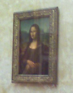A Mona Lisa de Leonardo Da Vinci no Museu do Louvre.